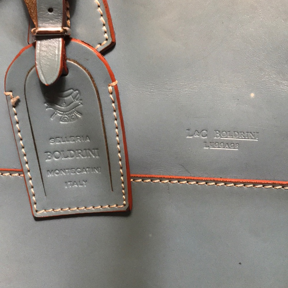Boldrini Baby Blue Leather shoulder bag - Picture 4 of 12